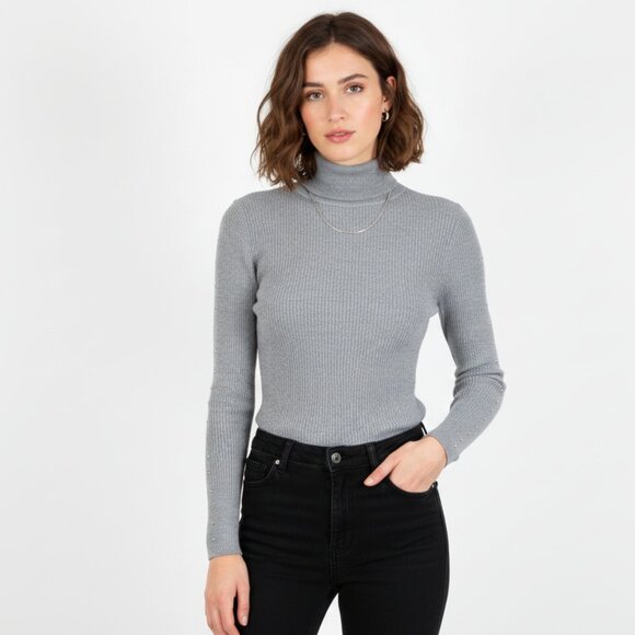 *Buffalo Fitted Grey Turtleneck Sweater - Picture 3 of 7